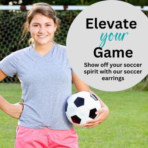 Soccer Earrings, Girls Soccer Jewelry, Soccer Ball Dangle Earrings for Soccer Players, Soccer Moms, Soccer Gifts in Saudi Arabia
