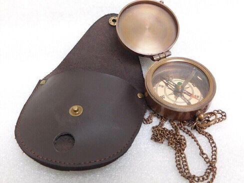 Brass Compass Nautical Antique Vintage Pocket Gift Vintage Maritime Marine Gift in Saudi Arabia