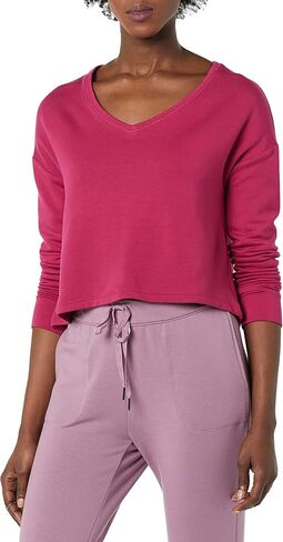 Core 10 Women's Cloud Soft Cropped Length V-Neck Yoga Sweatshirt in Saudi Arabia