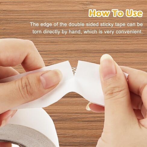 2rolls Double-Sided Fabric Tape Heavy Duty, Duct Tape Strong Transparent Adhesive, Super Sticky Resistente Clear Tape, Waterproof Hand-Tearable, for Curtains, Carpets, Posters, Balloons(Yellow) in Saudi Arabia