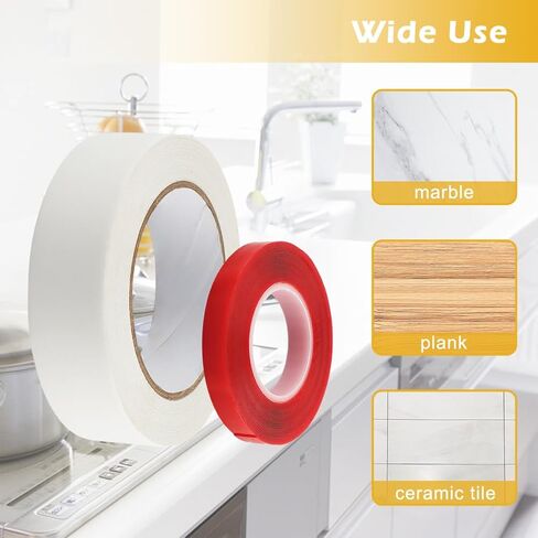 2rolls Double-Sided Fabric Tape Heavy Duty, Duct Tape Strong Transparent Adhesive, Super Sticky Resistente Clear Tape, Waterproof Hand-Tearable, for Curtains, Carpets, Posters, Balloons(Yellow) in Saudi Arabia