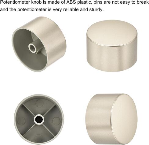 MECCANIXITY 3Pcs Rotary Potentiometer Knob 6mm Hole Dia Plum Blossom Shaft, 1.0" H x 1.5" Dia Light Gold Plastic Electronic Control Cap for Volume Control knob, Switch Knobs in Saudi Arabia