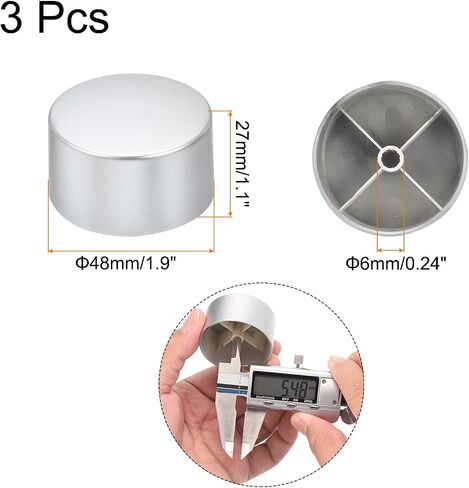 MECCANIXITY 3Pcs Rotary Potentiometer Knob 6mm Hole Dia Plum Blossom Shaft, 1.0" H x 1.5" Dia Light Gold Plastic Electronic Control Cap for Volume Control knob, Switch Knobs in Saudi Arabia