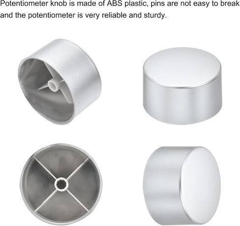 MECCANIXITY 3Pcs Rotary Potentiometer Knob 6mm Hole Dia Plum Blossom Shaft, 1.0" H x 1.5" Dia Light Gold Plastic Electronic Control Cap for Volume Control knob, Switch Knobs in Saudi Arabia