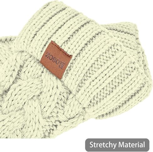 Rosoz Ponytail Beanie for Women,Winter Warm Beanie Tail Soft Stretch Cable Knit Messy High Bun Hat in Kuwait