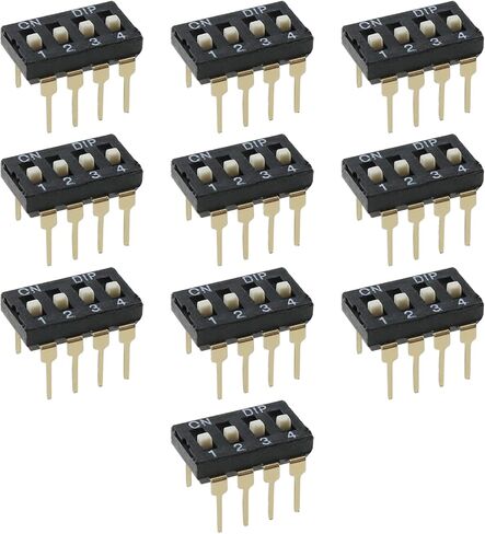 Heyous 10PCS Black Inline Side DIP Switch 4 Positions 2.54mm Pitch Side DIP Switch Dual Inline Switch Assortment for Circuit Board and Test Board in Saudi Arabia