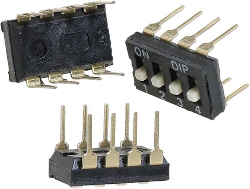 Heyous 10PCS Black Inline Side DIP Switch 4 Positions 2.54mm Pitch Side DIP Switch Dual Inline Switch Assortment for Circuit Board and Test Board in Saudi Arabia