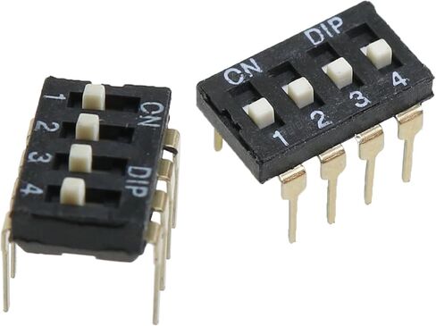 Heyous 10PCS Black Inline Side DIP Switch 4 Positions 2.54mm Pitch Side DIP Switch Dual Inline Switch Assortment for Circuit Board and Test Board in Saudi Arabia