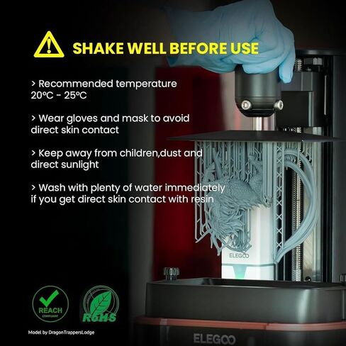 ELEGOO Upgraded ABS-Like 2.0 3D Printer Resin Grey 1000g, Rapid Precise Printing Photopolymer Resin 405nm LCD UV-Curing for LCD 3D Printer in Saudi Arabia