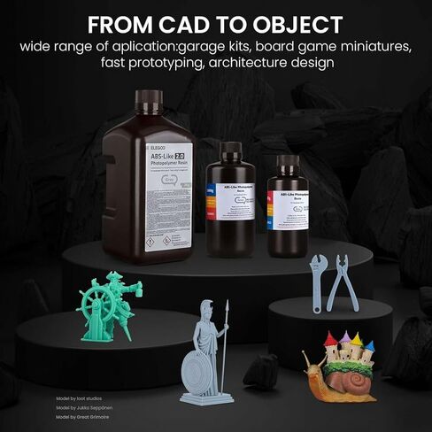 ELEGOO Upgraded ABS-Like 2.0 3D Printer Resin Grey 1000g, Rapid Precise Printing Photopolymer Resin 405nm LCD UV-Curing for LCD 3D Printer in Saudi Arabia