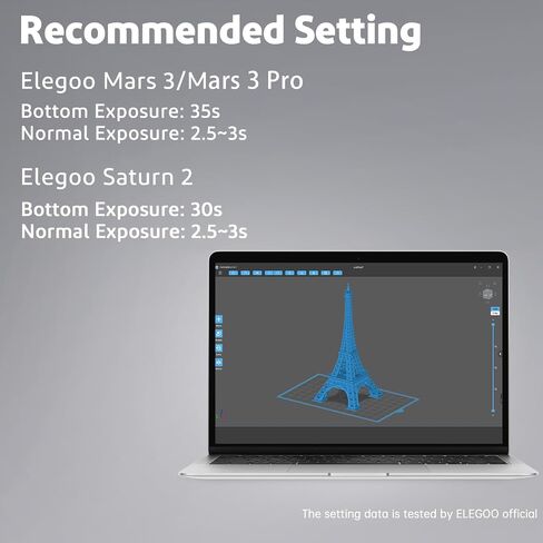 ELEGOO Upgraded ABS-Like 2.0 3D Printer Resin Grey 1000g, Rapid Precise Printing Photopolymer Resin 405nm LCD UV-Curing for LCD 3D Printer in Saudi Arabia