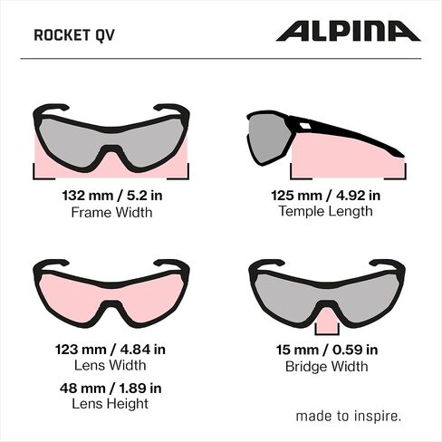 ALPINA Mirrored, Polarized & Photochromatic Cycling Glasses For Men & Women, 100% UV Protection, ROCKET QV in Saudi Arabia