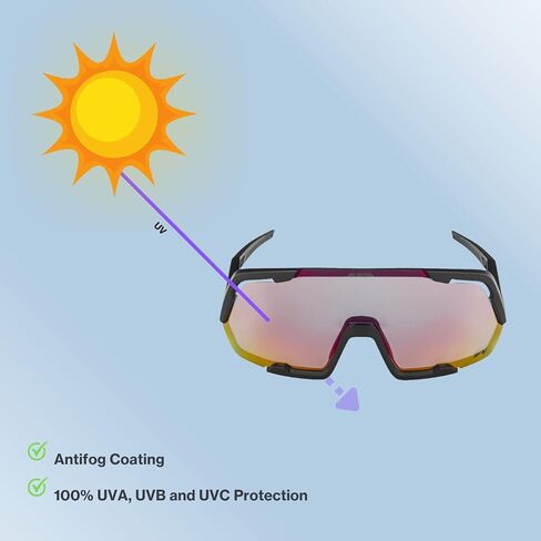ALPINA Mirrored, Polarized & Photochromatic Cycling Glasses For Men & Women, 100% UV Protection, ROCKET QV in Saudi Arabia