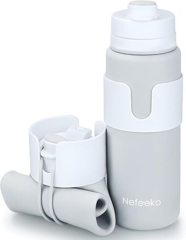 Nefeeko Collapsible Water Bottle, BPA Free 26oz Foldable Water Bottle for Travel Sports, Leak-Proof Spill-Proof Portable Water Bottles with Carabiner, Lightweight in Saudi Arabia