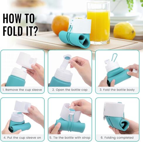 Nefeeko Collapsible Water Bottle, BPA Free 26oz Foldable Water Bottle for Travel Sports, Leak-Proof Spill-Proof Portable Water Bottles with Carabiner, Lightweight in Saudi Arabia