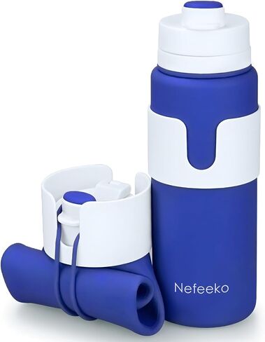 Nefeeko Collapsible Water Bottle, BPA Free 26oz Foldable Water Bottle for Travel Sports, Leak-Proof Spill-Proof Portable Water Bottles with Carabiner, Lightweight in Saudi Arabia