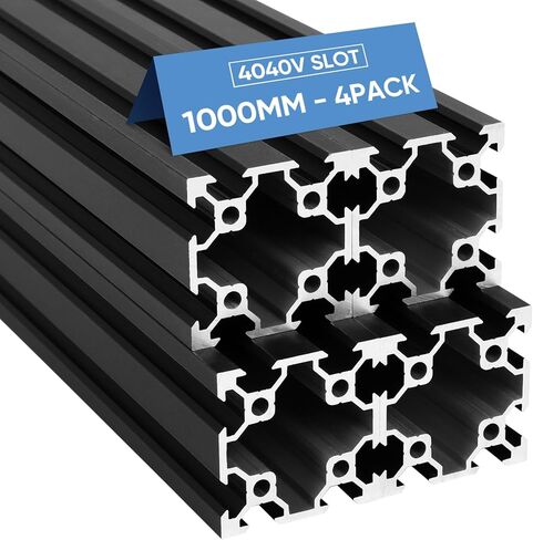 FAHKNS 4040 Aluminum Extrusion European Standard, 4PCS V Slot Extruded Aluminum, 800mm Length Anodized Linear Rail for 3D Printer Engraving Machine Workbench DIY (Black) in Saudi Arabia