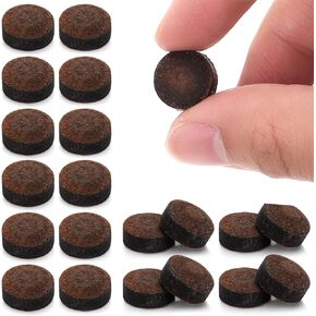 20 Pcs Pool Cue Tips, Billiard Cue Tips Replacement Kit Precision 13mm Billiard Stick Tips with Storage Box Leather Pool Stick Tips for Pool Cues and Snooker Accessories (Brown)
