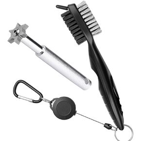 Golf Groove Sharpener Tool, Golf Club Groove Sharpener and Retractable Golf Club Brush, for Golfers, Practical Sharp and Clean Kits for All Golf Irons