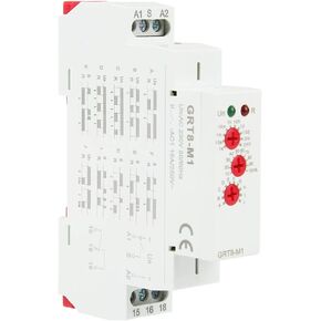 GRT8-M1 Multifunctional Delay Time Relay, 35mm DIN Rail Mount AC 220V Multifunctional Delay Time Relay with 10 Functions DIN Rail Mount AC 220V AC Max.6VA/1.3W