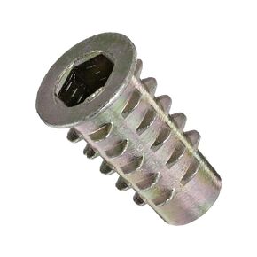 E-Z Lok Threaded Insert, Zinc, Hex-Flanged, M6-1.0 Internal Threads, 20mm Length (Pack of 50)