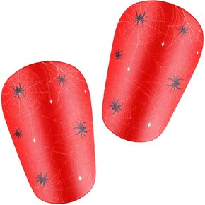 2pcs Spider Mini Soccer Shin Guards, 3.94x2.36 Inch Extra Small Shin Guards Football Cobweb Football Shin Pads Protective Shin Guards Equipment for Teenagers Kids Adults (Style 1)