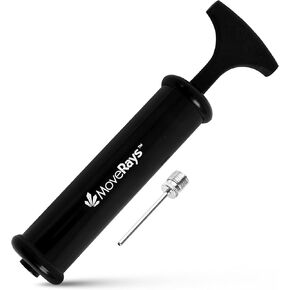 Ball Air Pump with Needle, Black, 8", PVC