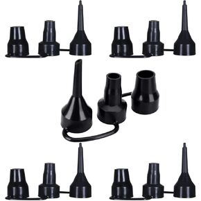 5Pcs Black Replacement Nozzles Electric Air Pump, 3 Sizes Plastic Nozzles Head for Air Bed, Inflatable Pool Sofa Swimming Ring, Mattress, Camping Cushions, Toy, Balloons, Yoga Balls