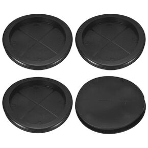 uxcell 4Pcs Rubber Grommets 3-4/8" (90mm) Drill Hole, 3-1/4" (81mm) ID Single Sided Hole Plugs Ring Gasket for Firewall Cable Wire Protecting, Black