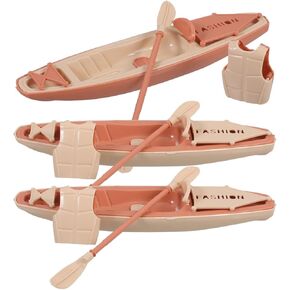 Toyvian 3pcs Plastic Boats Ornaments 19.5cm Kayak Toy Paddle Canoe Model for Birthday Cake Decoration, Office Table Decor in Saudi Arabia