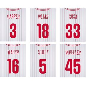 TnT Prints Philadelphia Phillies Current PlayerPoster, Philadelphia Phillies Wall Decor, Philadelphia Phillies Prints, Baseball Poster, MLB Posters, Phillies Poster, Phillies Decor - Set of 6 (8x10") - Unframed
