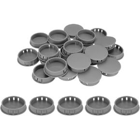 uxcell 50pcs Nylon Plastic Hole Plugs, 1-1/9"(28mm) Round Drill Screw Hole Plugs Covers Knockout Locking Plastic Plugs Insert End Caps for Kitchen Cabinet Furniture, White