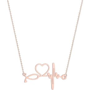 Stainless Steel Stethoscope ECG Heartbeat Choker Necklace for Women Love Heart Hypoallergenic Necklaces Pendants Medical Nurse Doctor Gifts