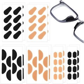 Nosepads for Eyeglasses, 48 Pairs Soft Foam Eye Glasses Nose Pads Non Slip 1.5mm Thickness Self Adhesive Glasses Nose Guards for Eyeglasses Sunglasses Reading Glasses (Skin Color, Black)