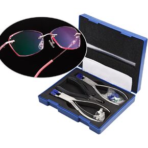 Glasses Pliers Kit Professional Eyeglass Repair Set, Rimless Eyeglasses Repair Kit, Rimless Eyeglasses Plier