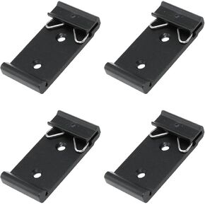 MEETOOT 4PCS 27.45x48.29mm DIN Rail Mounting Bracket Black Aluminium Din Rail Mounting Clip for Industrial and Hardware Fitting and Machine DIN Rail Mounting