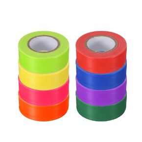 uxcell PVC Flagging Tape 25mm x 30m/98.4ft Marking Tape Non-Adhesive 8pcs Assorted Colors Tape for Tree Marking, Trail Marking, and Survey in Boundaries Hazardous Areas Home Workplace