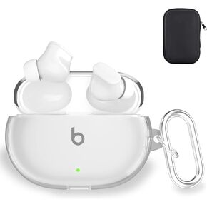 Valkit Compatible Beats Studio Buds 2021/Studio Buds Plus 2023 Case Clear with Cleaner Kit & Lock, Soft TPU Beats Studio Buds Plus Case Shockproof Protective Cover Case for Beats Studio Buds +