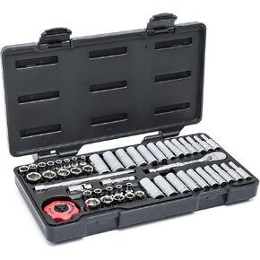 GEARWRENCH 1/4" Drive Standard & Deep SAE/Metric Mechanics Tool Set 51 Pc., 6 Point - 80300