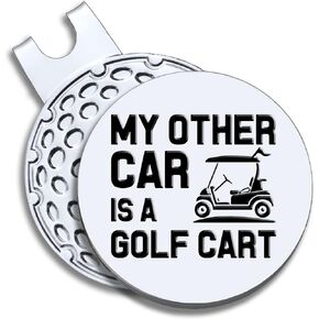 My Other Car is A Golf Cart Golf Ball Marker with Magnetic Hat Clip, Funny Golf Accessories Gifts for Men Women, Golf Gifts for Men Woman, Gift for Men Woman Golf Fan, Golf Novelty Gift