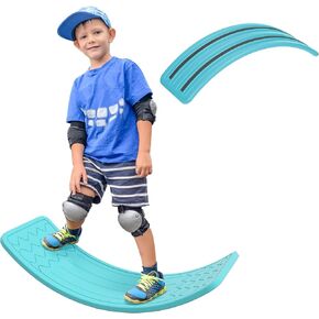 Qaba 32" Balance Board Kids, Wobble Board for Kids Toddlers, Curvy Rocker Board, Ended Preschool Learning Montessori Waldorf Toy, Ages for 3-6 Years Old
