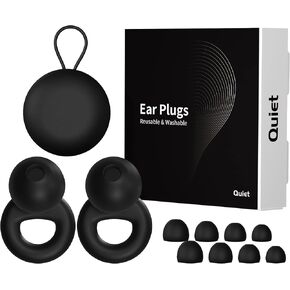 Sleeping Noise Cancelling Earplugs, Soft Silicone Comfort with 8 Eartips XS S M L, Hearing Protection Washable Reusable Earplugs for Sleeping, Concerts, Parties, Work and Noise Cancelling