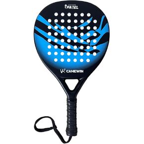 Padel Racket POP Tennis Carbon Fiber Face Surface with EVA Memory Foam Core Lightweight Suitable for beginners, Black/blue/white in Saudi Arabia