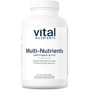 Vital Nutrients Multi-Nutrients 4 | Citrate/Malate Formula (with Copper and Iron) | Multi Vitamin/Mineral Formula with Potent Antioxidants | Bioavailable Form | Non-GMO | 180 Capsules