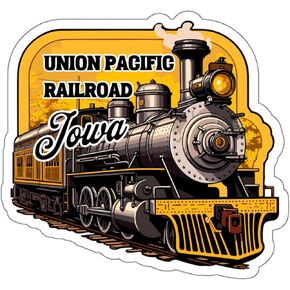 Union Pacific Railroad Iowa Sticker Travel Outdoors Decal Vinyl Small Waterproof for Water Bottle Mug Passport Scrapbook Notebook Laptop Tumbler Skateboard Computer Phone 4" ID44990