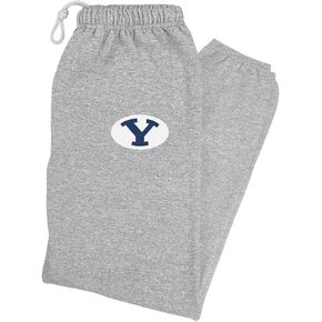 LOGOVISION Brigham Young University Primary Logo Mens Jogger Sweatpants, Athletic Heather, Large