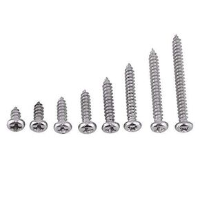 200Pcs/Pack Self Tapping Screws, SS Grade 304 Stainless Steel M3 Screws Kit Lock Nut Wood Thread Nail Screw Set(Set A)