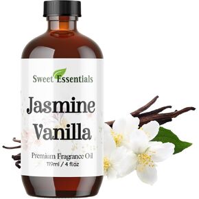 Jasmine Vanilla, 4oz Premium Fragrance Oil, Aromatherapy, Diffuser, Crafts, Soap, Home Scents, Bath & Body, DIY Parfum and Much More. Versatile and Long-Lasting