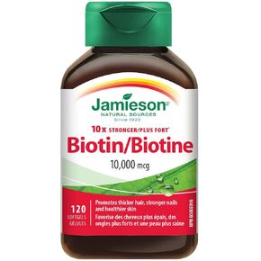Jamieson 10 x Stronger Biotin 10,000mcg, 120 softgels