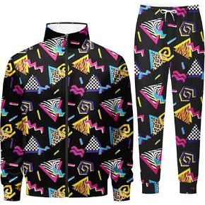 001 80s Outfit For Men,90s Outfit For Men, Mens Sweatsuit Set,Men'S Tracksuits,Sweatsuits For Men,01-S